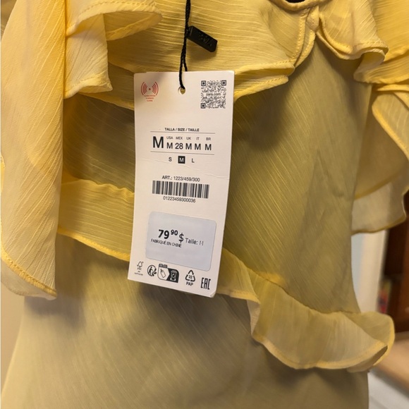 NWT ZARA Yellow Maxi Dress with Ruffles - Picture 5 of 5